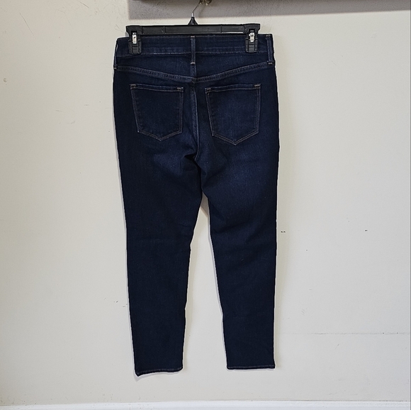 Old Navy Power Straight Mid Rise Darkwash Jeans NWOT 2 - Picture 2 of 5
